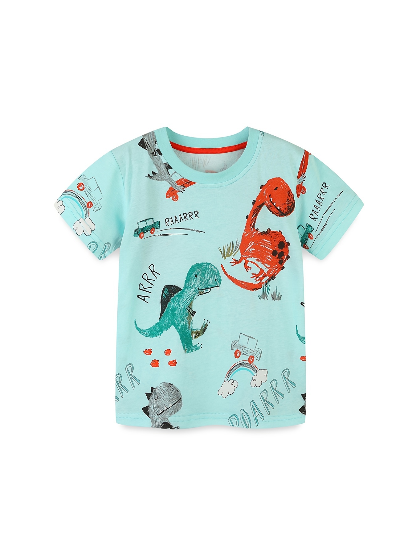 Boys Cute Dinosaur Graphic Print Breathable Soft Cotton - Temu