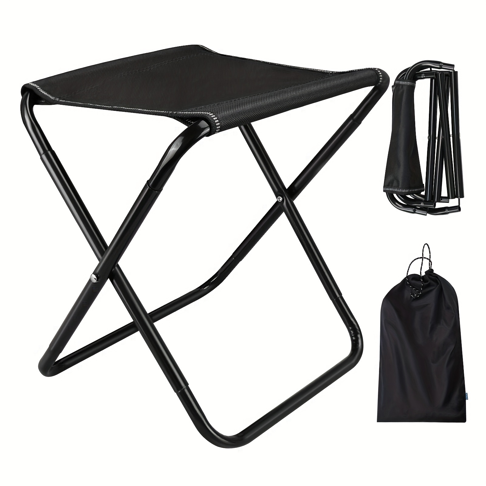 Camping Stool Folding, Fishing Chair, Easy to Carry, Foldable Camping Seat,  Saddle Chair Portable for Party Fishing Festival Gardening Hiking Black 