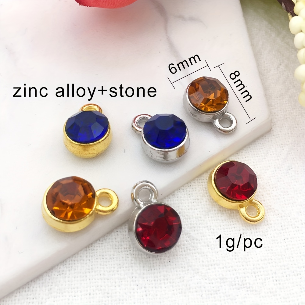 Crystal Birthstone Pendants With Open Jump Ring