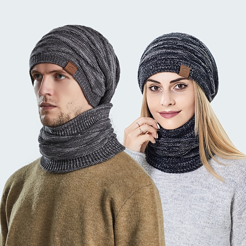 Gorro Bufanda Invierno Hombres Tejido Polar Prueba Viento - Temu Mexico