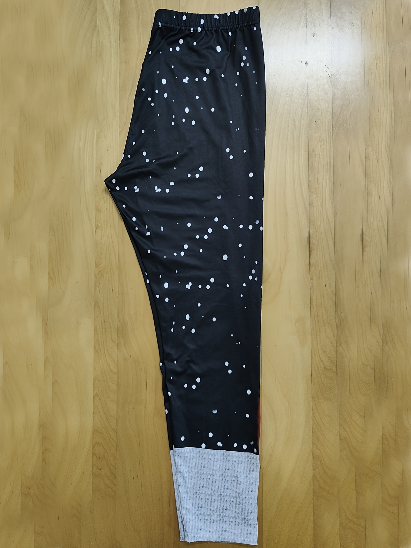 Plus Size Christmas Casual Leggings, Women's Plus Graphic Print Slight  Stretch Skinny Leggings