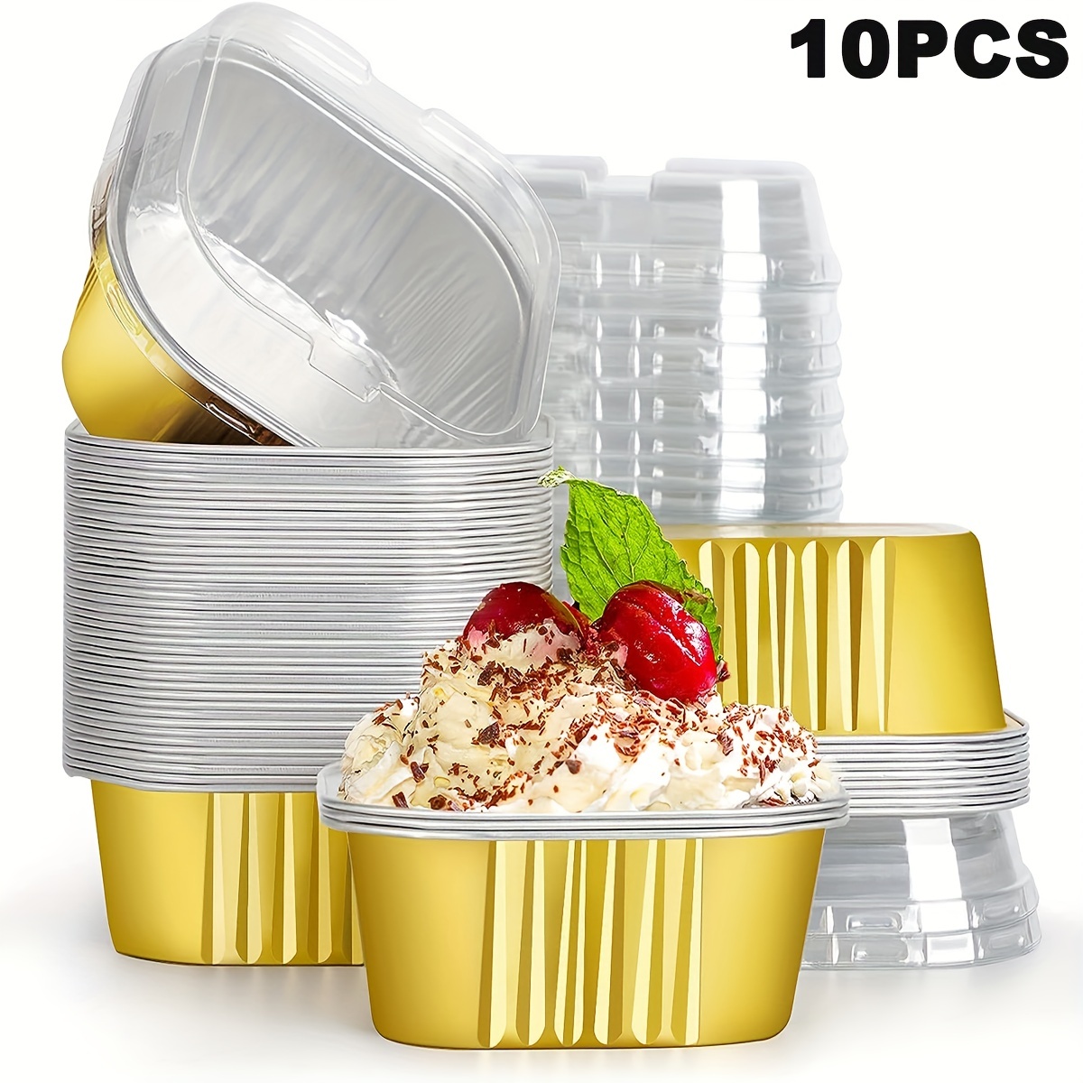 50pcs / Set Alluminio Lamina Carta Pirottini Muffin Dolci Olio Prova Cup  Cake Eu