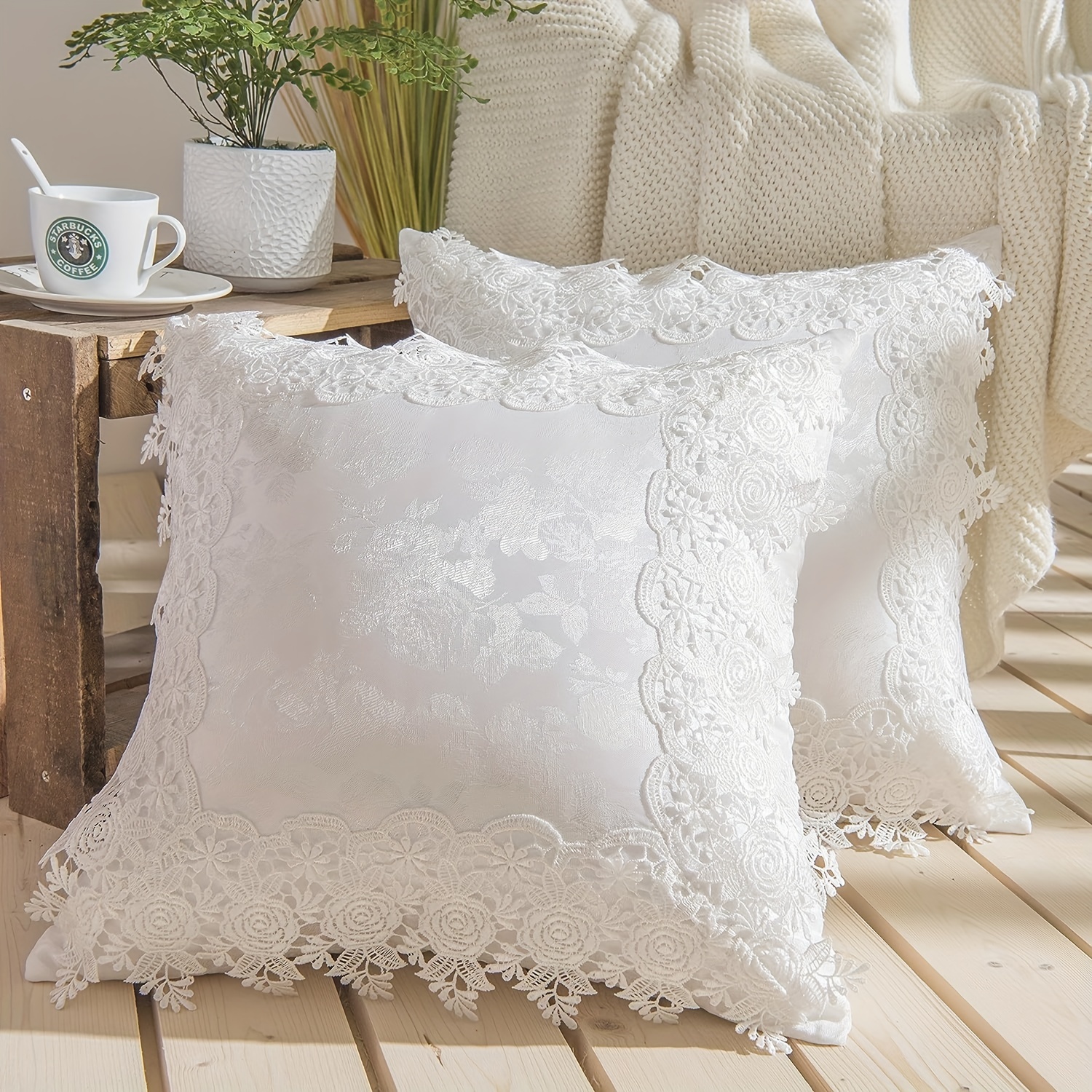 Flower Decorative Throw Pillow Cover Jacquard Pillowcase - Temu