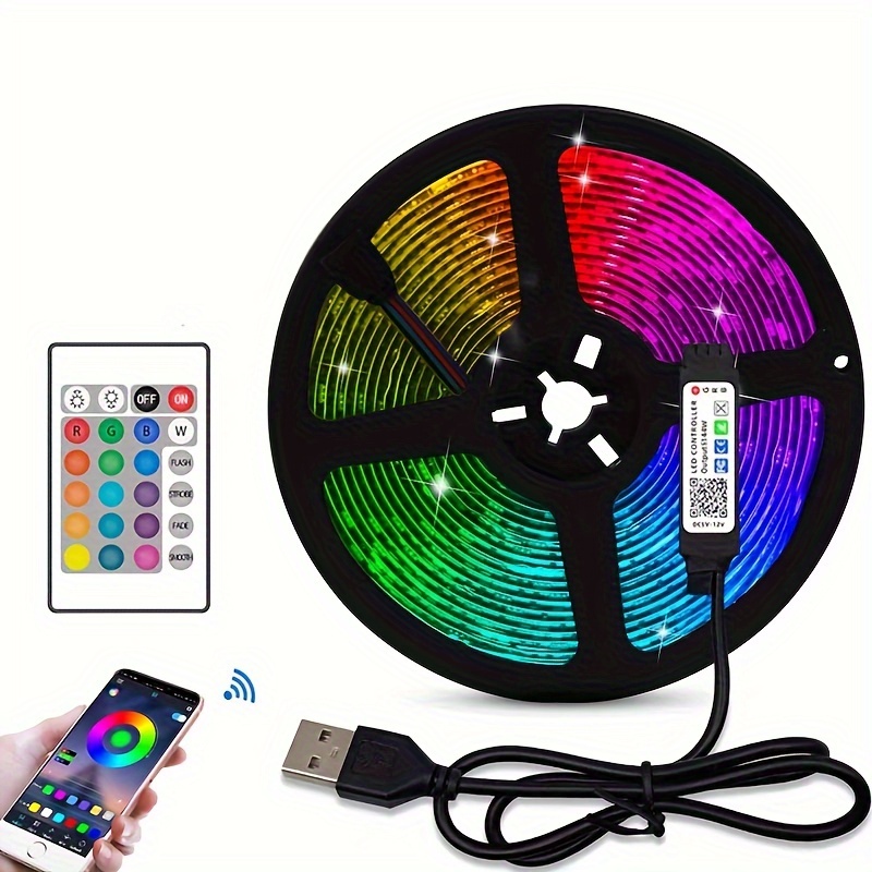 Controlador de luz de tira LED, con control de aplicación y modo de  sincronización de música, con colores ilimitados ajustar y función de