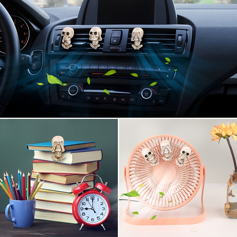 9pcs Skull Car Aroma Diffuser Clip, Car Air Vent Decoration Clip, Car  Interior Accessories (No Fragrance Oil Tablets)