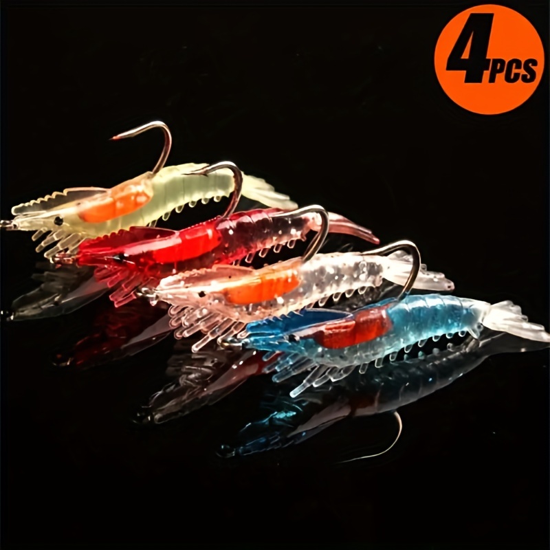 Fishing Soft Lure 4PCS Realistic Shrimp Lure Swimbait Soft Fishing