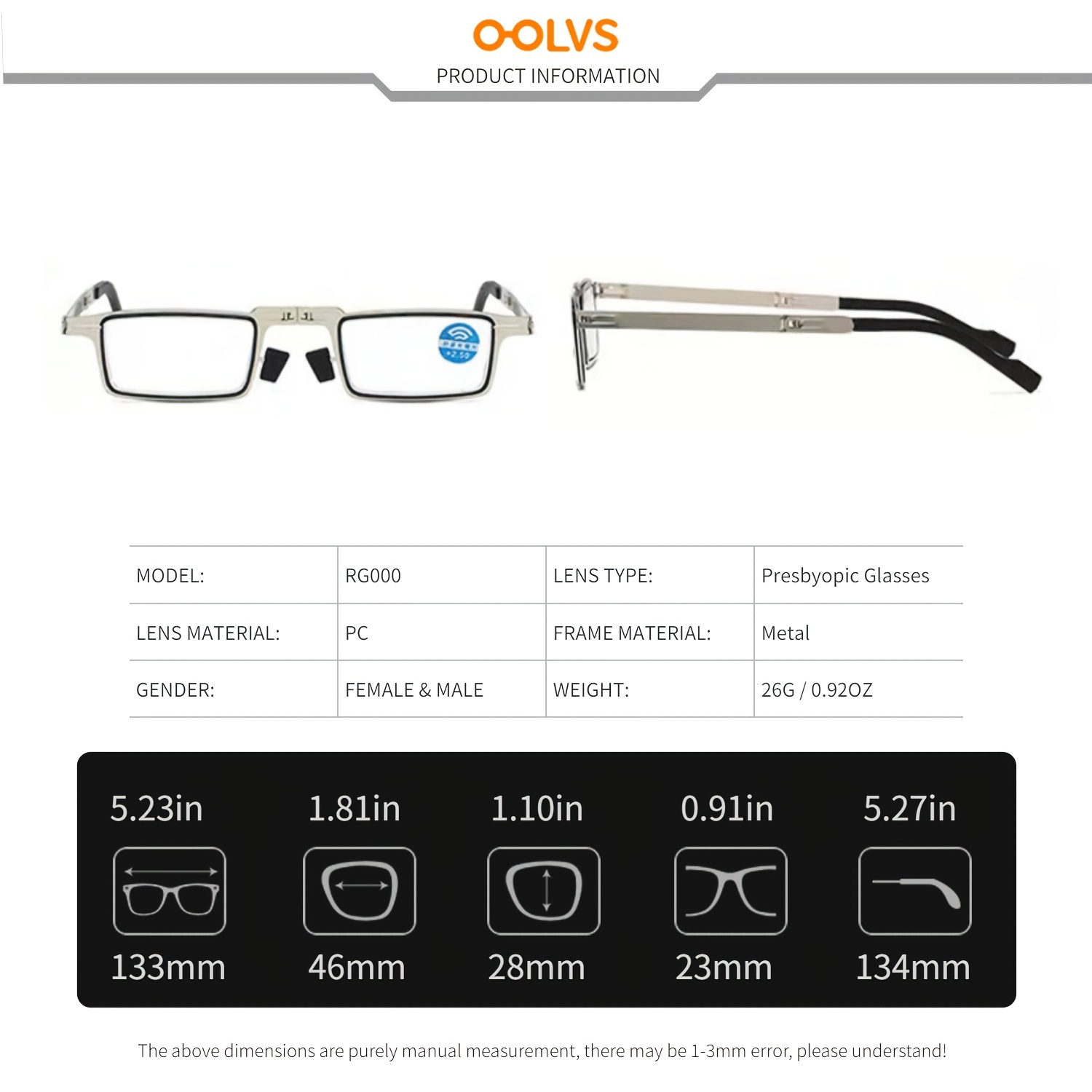 Portable Metal Folding Presbyopic Glasses