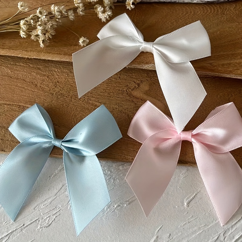 Satin Ribbon Bows Knot Craft Bows White Small Flower - Temu