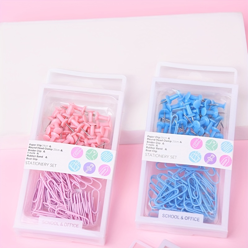 Plastic Paper Clips Set, Binding Clips Students