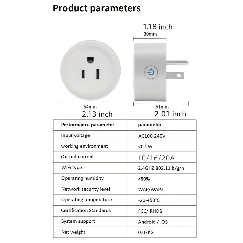 10/16/20A Tuya WiFi US Smart Plug Timing Function Smart Life Remote Control Socket  Outlet