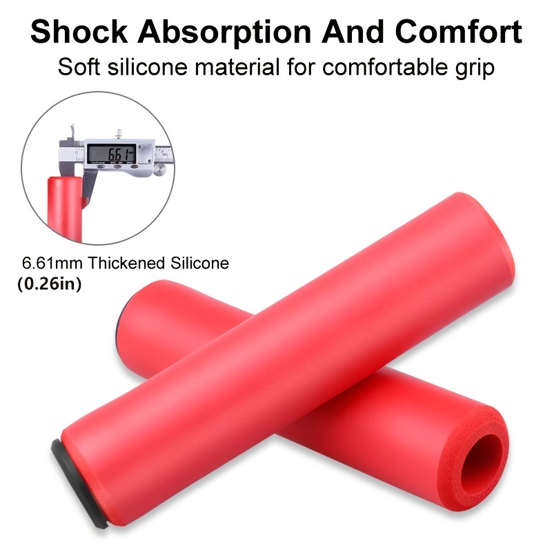 1Pair Anti-Slip Soft Silicone Rubber Bicycle Handlebar Grip Sports Bike  Grips Cover Eco-Friendly Foam Soft Cycling Handlebar Bicycle Grip with Bike