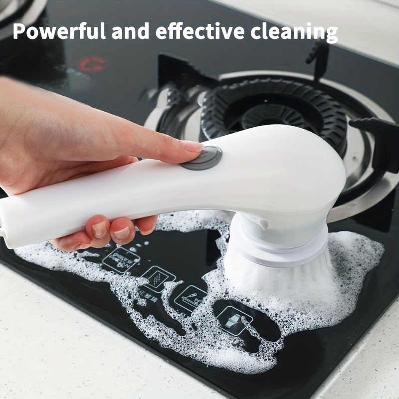  Handheld Electric Spin Scrubber, with 4 Replaceable Brush  Heads,Powerful Cordless Rechargeable Electric Cleaning Brush for Cleaning  Stove/Sink/Dishes/Tubs/Tiles/Windows : Home & Kitchen