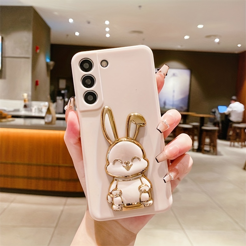 Crossbody Lanyard Rabbit bracket Plating Case for Samsung Galaxy