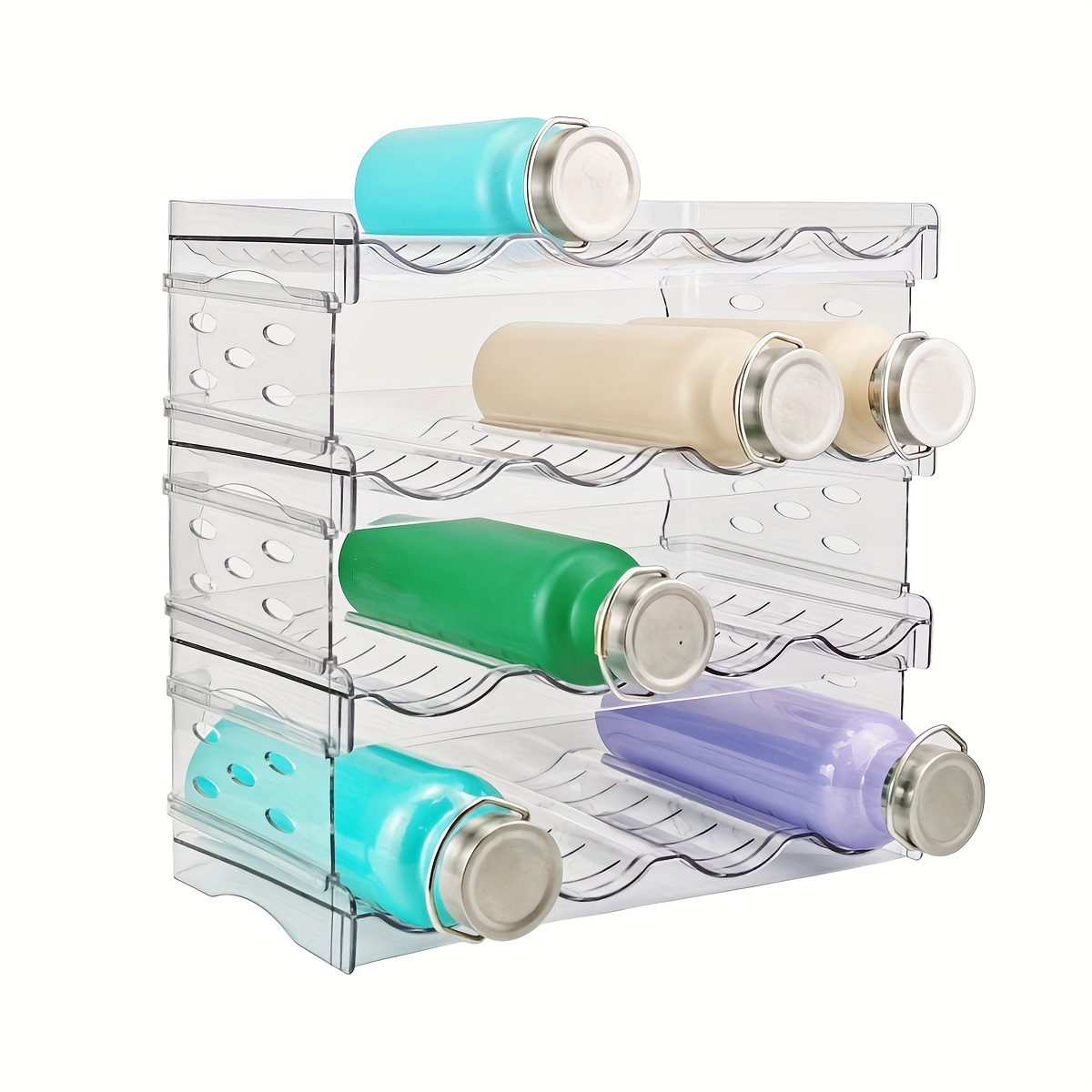 Clear Stackable Water Bottle Organizer, Kitchen Home Pantry