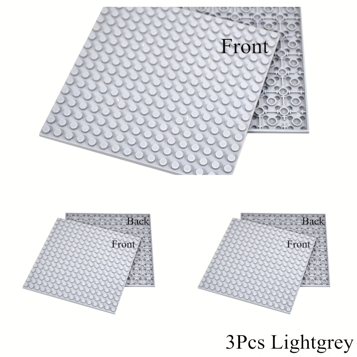 Image of 3pcs Plates 16 X 16 Double Sided Building Blocks Base Plate Moc City Parts Educational Toy For Children