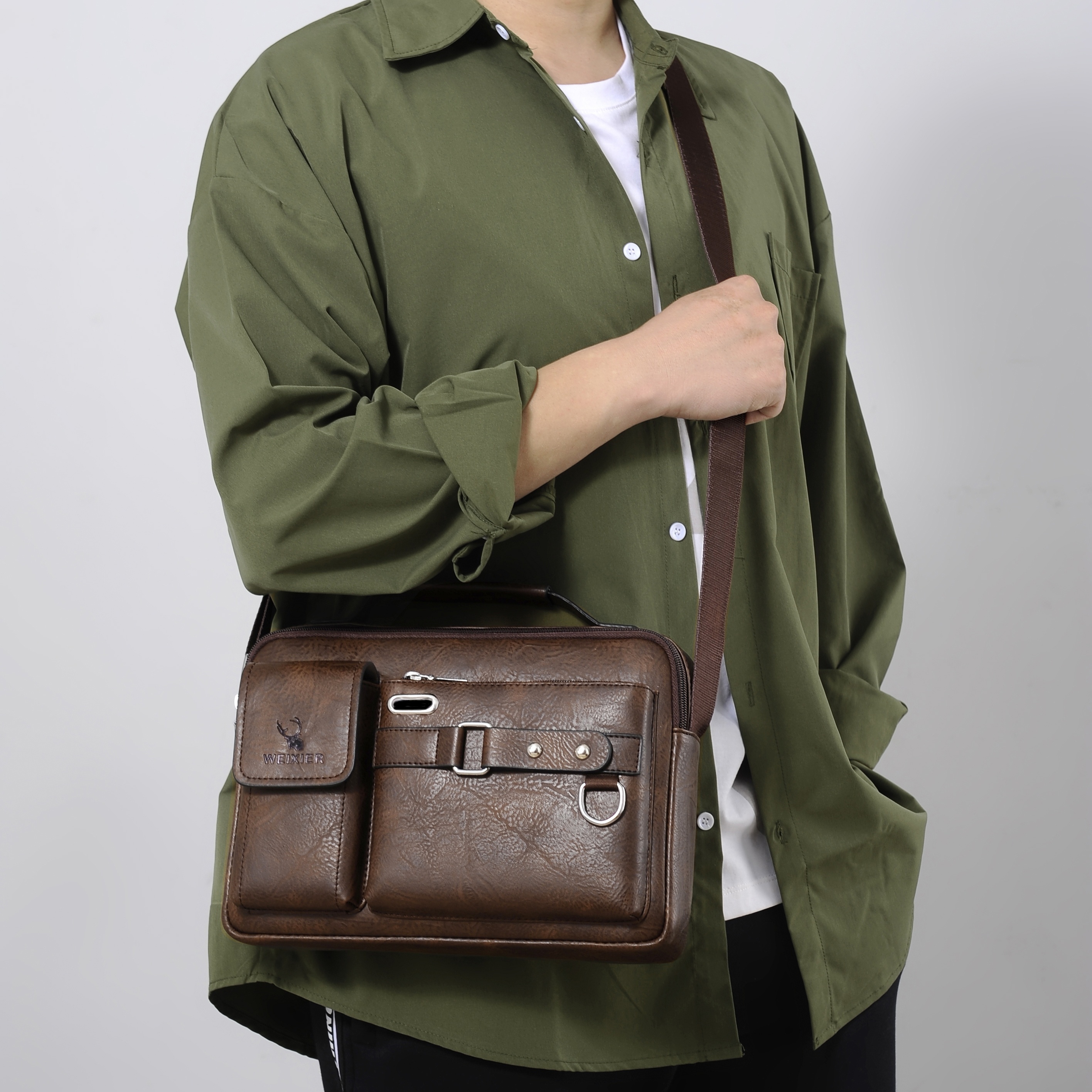 Boys Bags High-Grade Messenger Bag Pu Fashion Brand Men's Shoulder Bag  Shoulder Bag Fashion Box Bag Small Square Bag Women's Bag