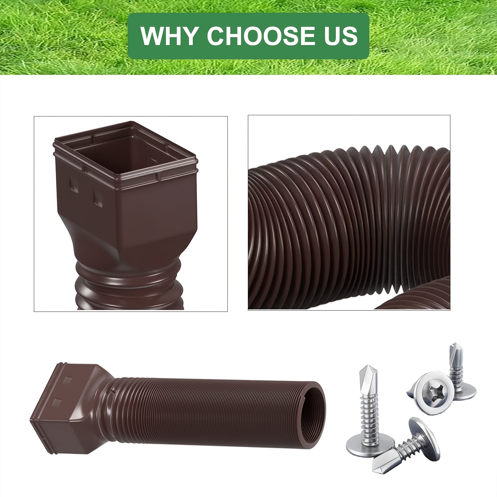 Rain Gutter Downspout Extensions Downspout Extender Downspout Extension  Flexible Shapeable Drain Pipe Gutter Connector Water Damage Prevention