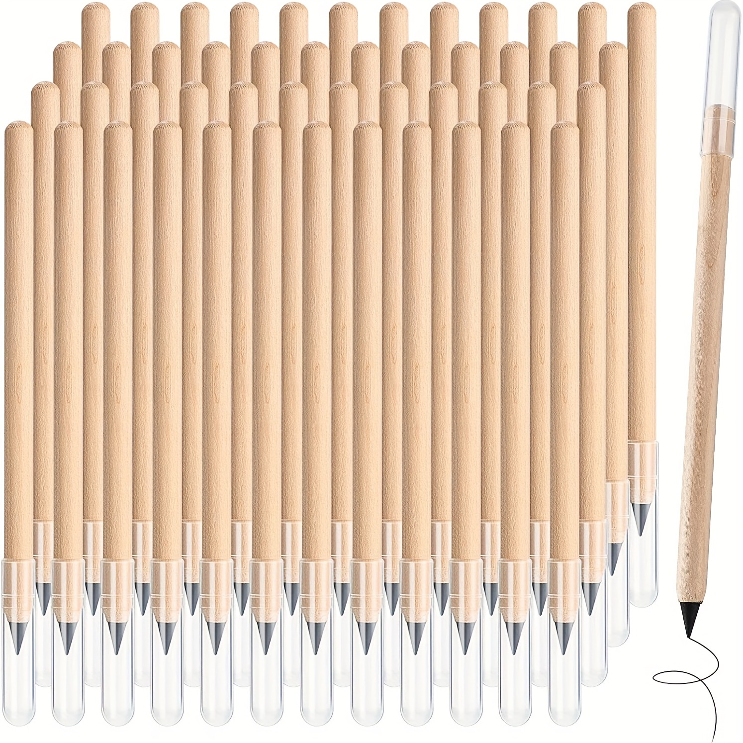 Wooden Inkless Pencil Everlasting Pencils, Reusable Infinite
