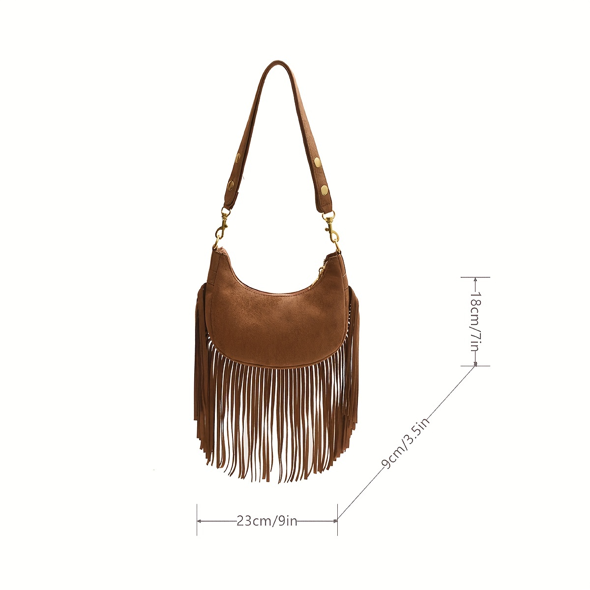 Vintage Crossbody Hobo Bag, Retro Hippie Shoulder Bag, Women's Boho Fringe  Handbag & Purse - Temu