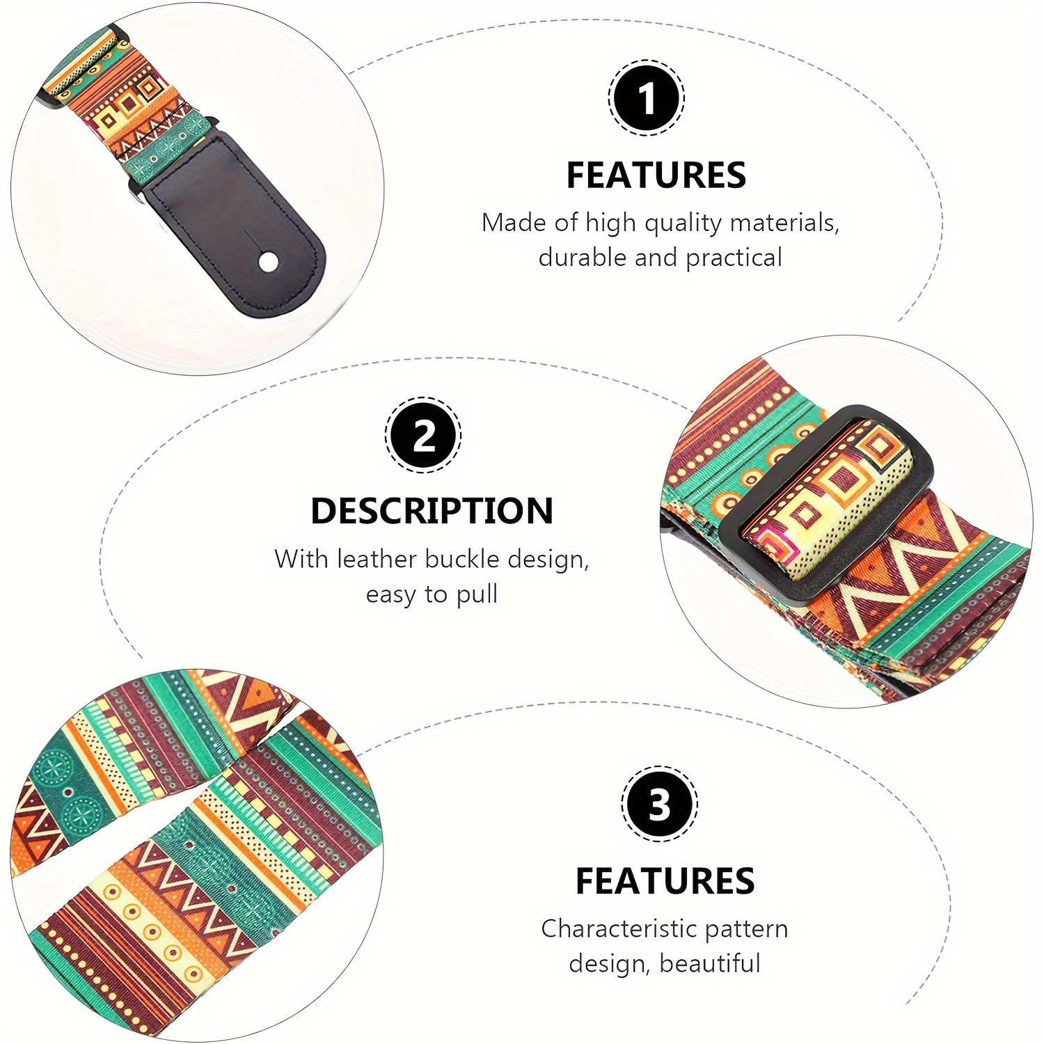 Adjustable Ukulele Neck Strap Musical Instrument Accessories 4 String Hawaiian G