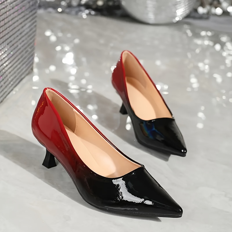 Red patent hot sale kitten heels