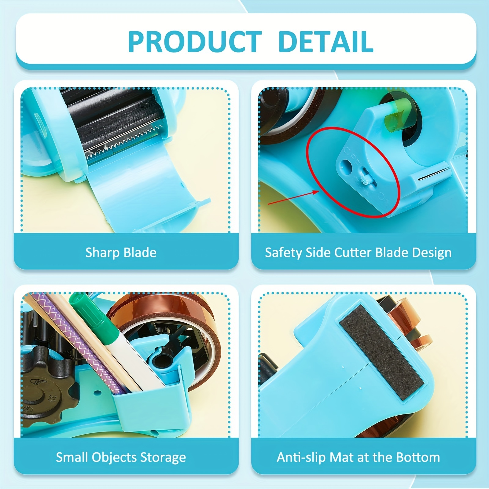 OIAGLH Multiple Roll Cut Heat Tape Dispenser Sublimation For Heat Transfer  Tape,Tape Dispenser With 1 Inch And 3 Inch Core Blue