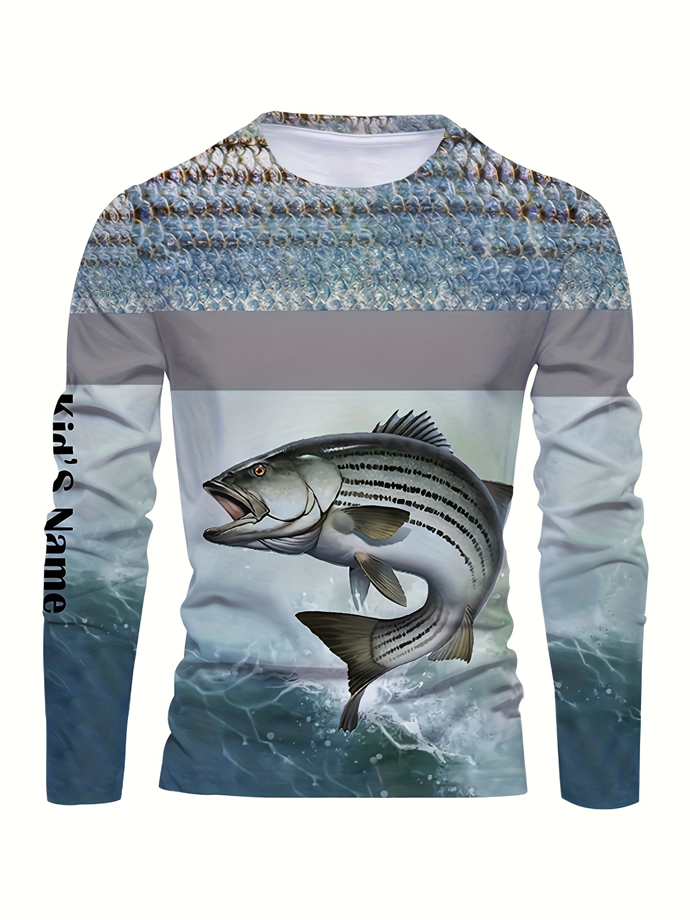 Fish Print Long Sleeve Fishing Shirts & Pants For Men, Novelty Pjs Tops  Pullovers Tops & Trousers Set, Men's Trendy Clothing