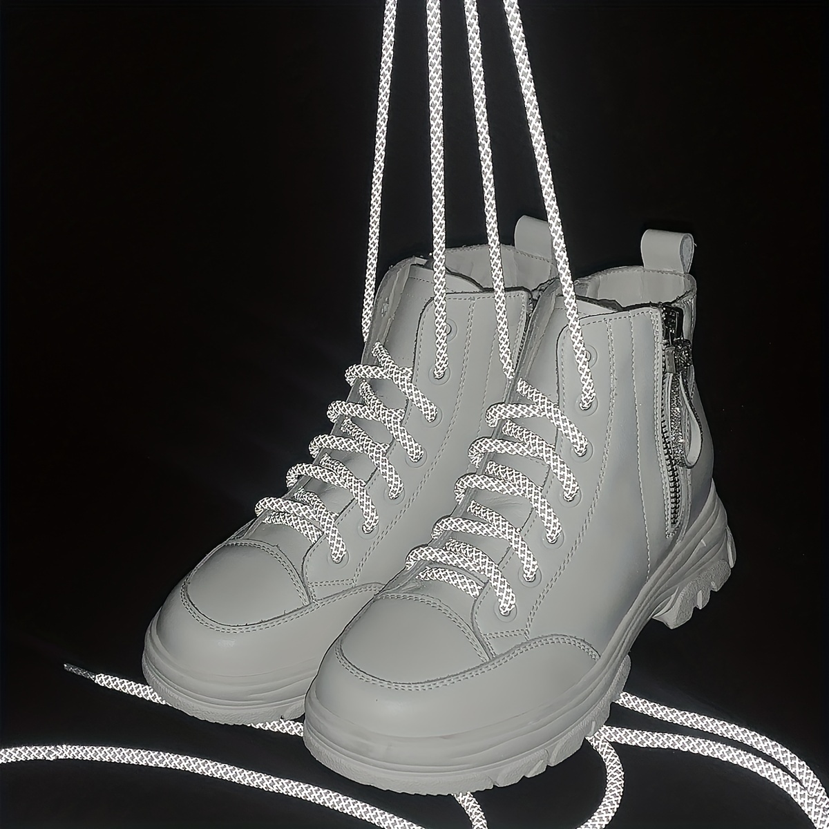 Yezy-Lacets Ronds en Polyester Blanc Cassé pour Chaussures de