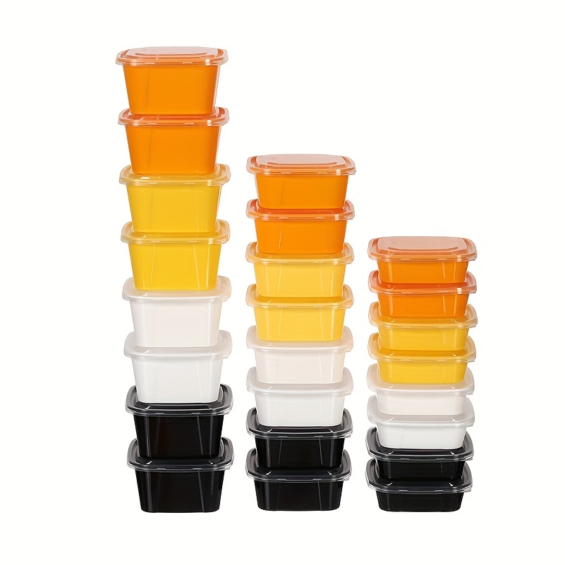 Wholesale 6 Pk 3 Compartment Square Food Container- 33.8oz BLACK