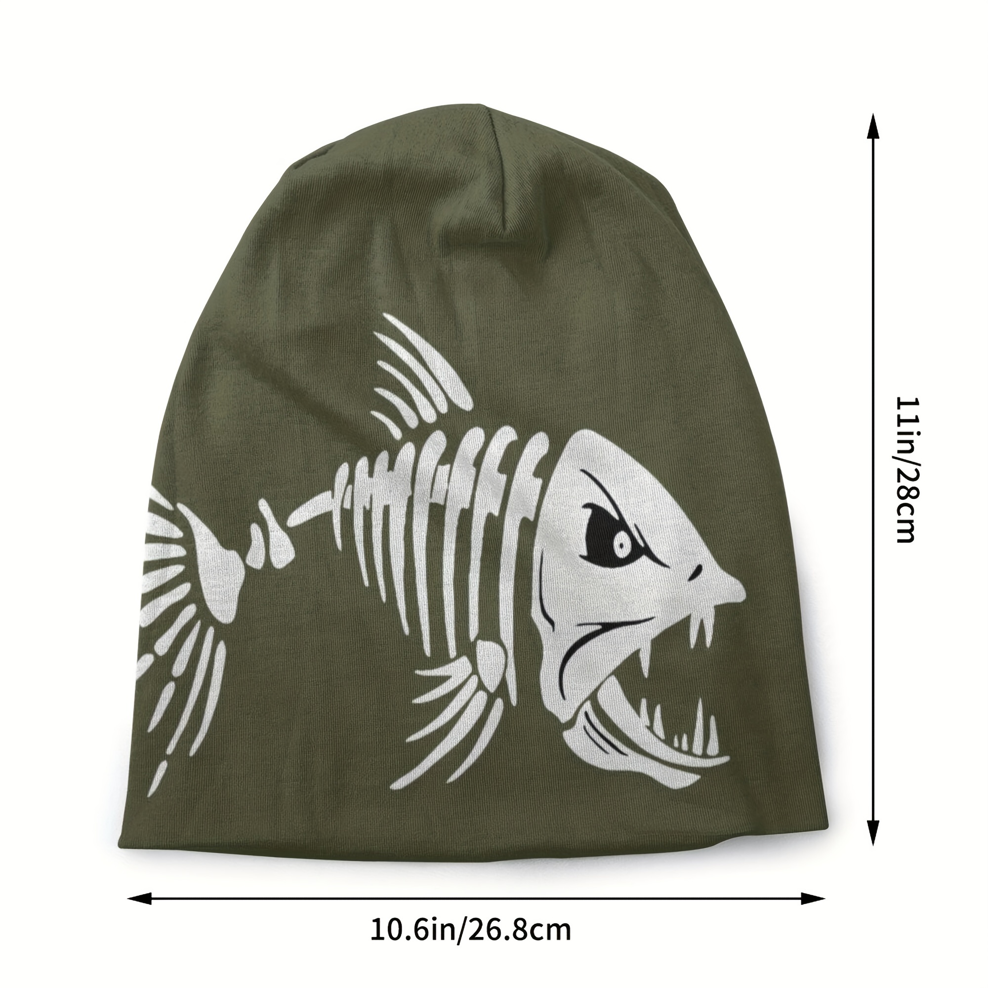 Tijeyi Anchor Fish Bones Snapback Hats for Men Funny Fish Skull