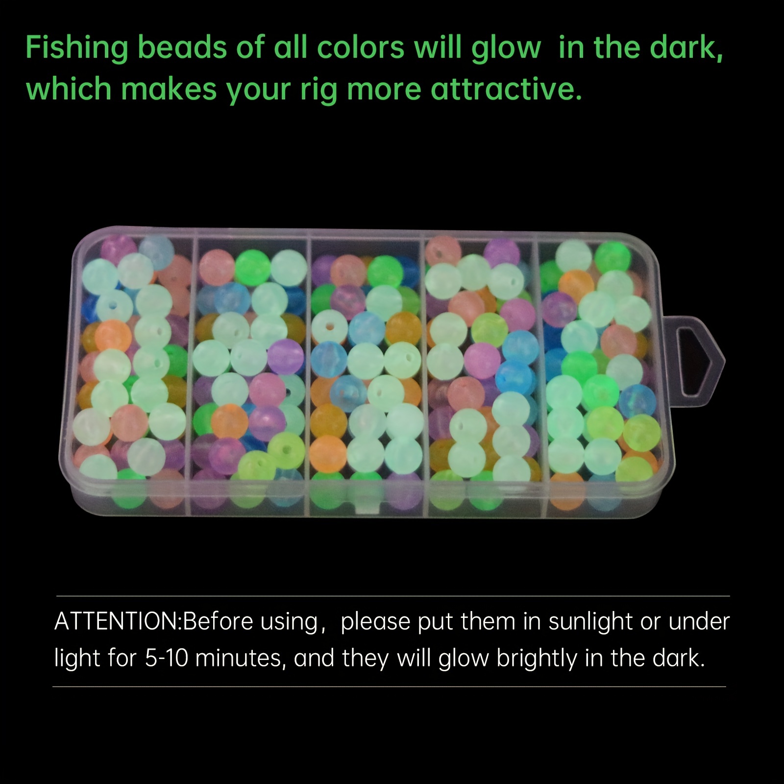 SUPERFINDINGS About 660Pcs 6 Colors 3 Sizes Fishing Bead Round Acrylic  Fishing Rig Beads Fishing Line Bead Fishing Tackle Plastic Eggs with 2mm  Hole