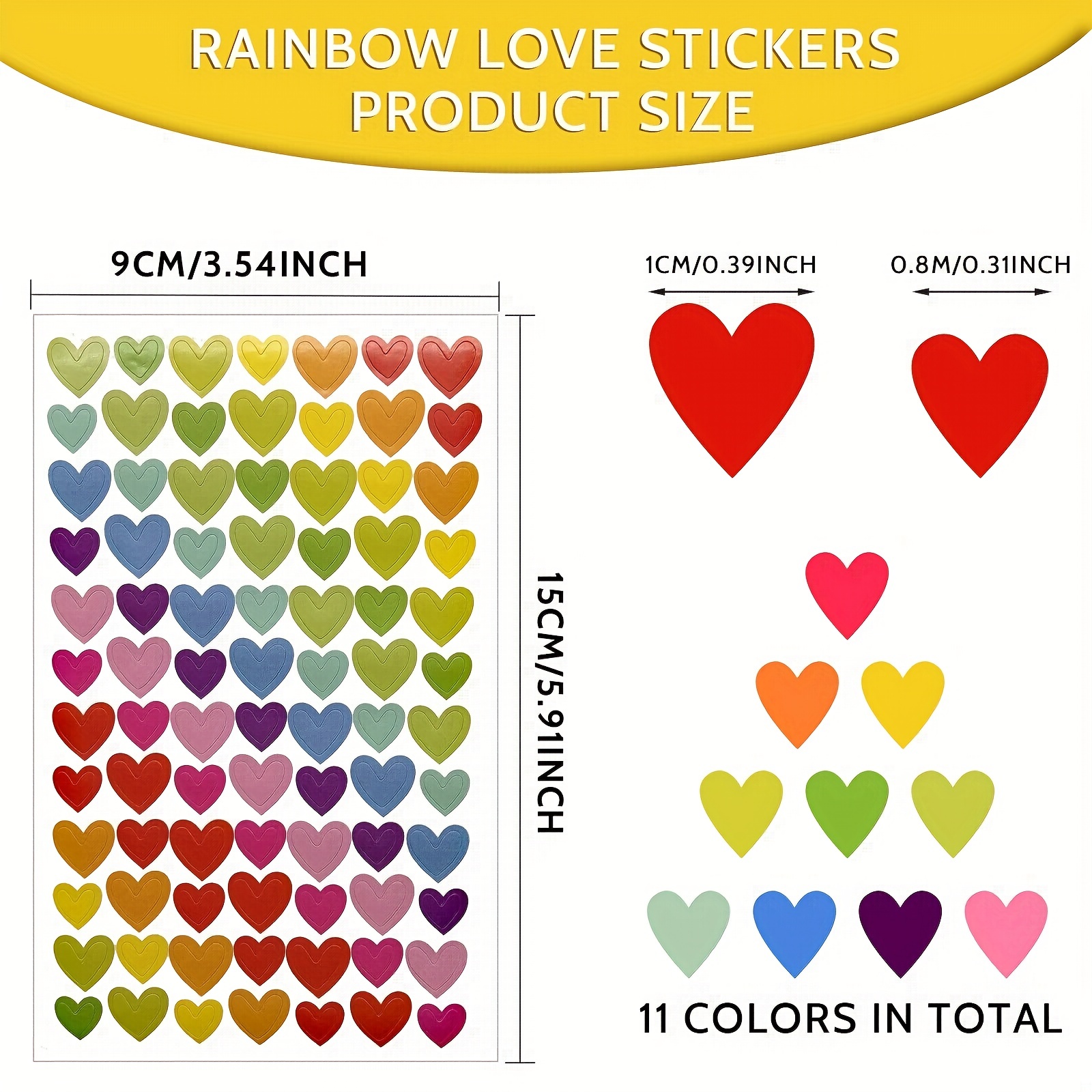 Counts Heart Stickers Small Heart Stickers Colorful Self - Temu