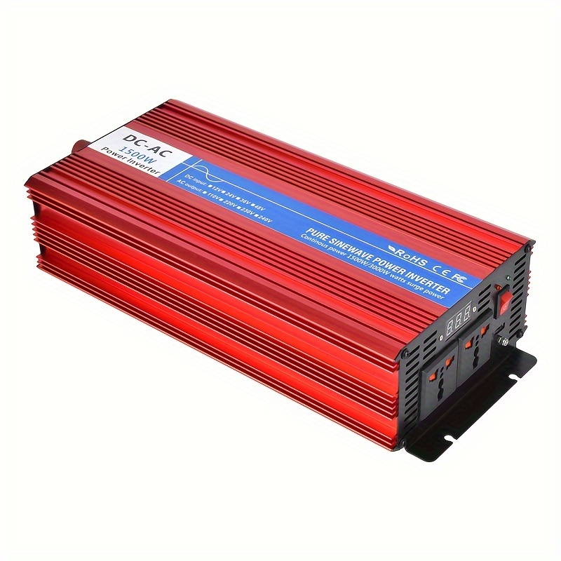 1500W Car Power Converter Transformer Pure Sine Wave Inverter DC 12V To AC  220V 