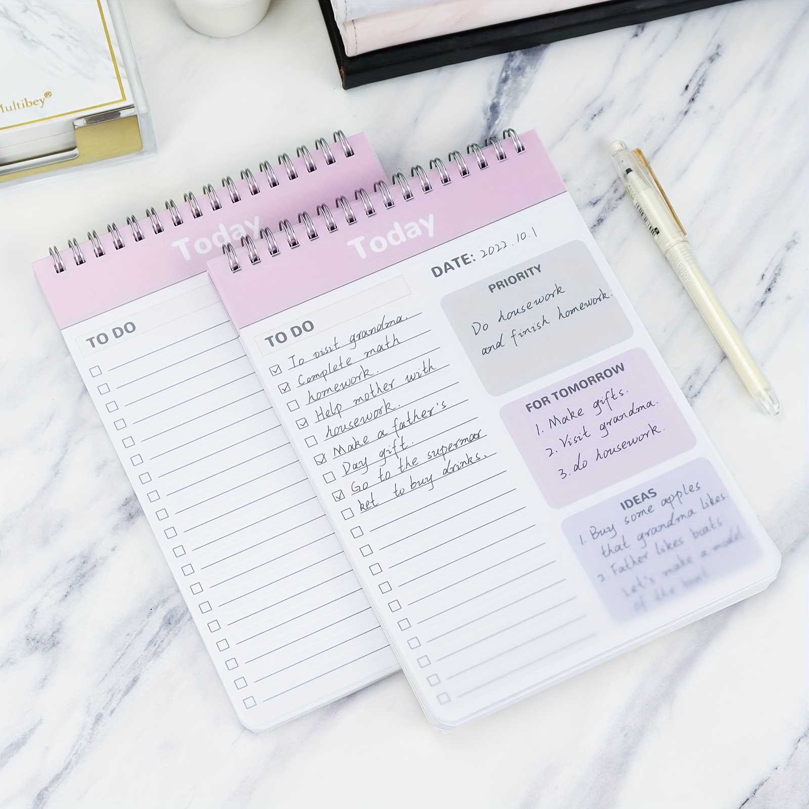 104p Morandi Series Daily Planner 21x34cm Tearable Notepad Schedule Memo Book