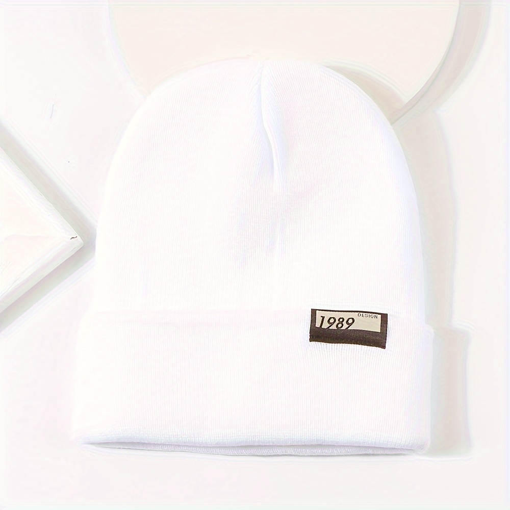 1989 Patch Basic Beanie Classic Solid Color Knit Hats - Temu