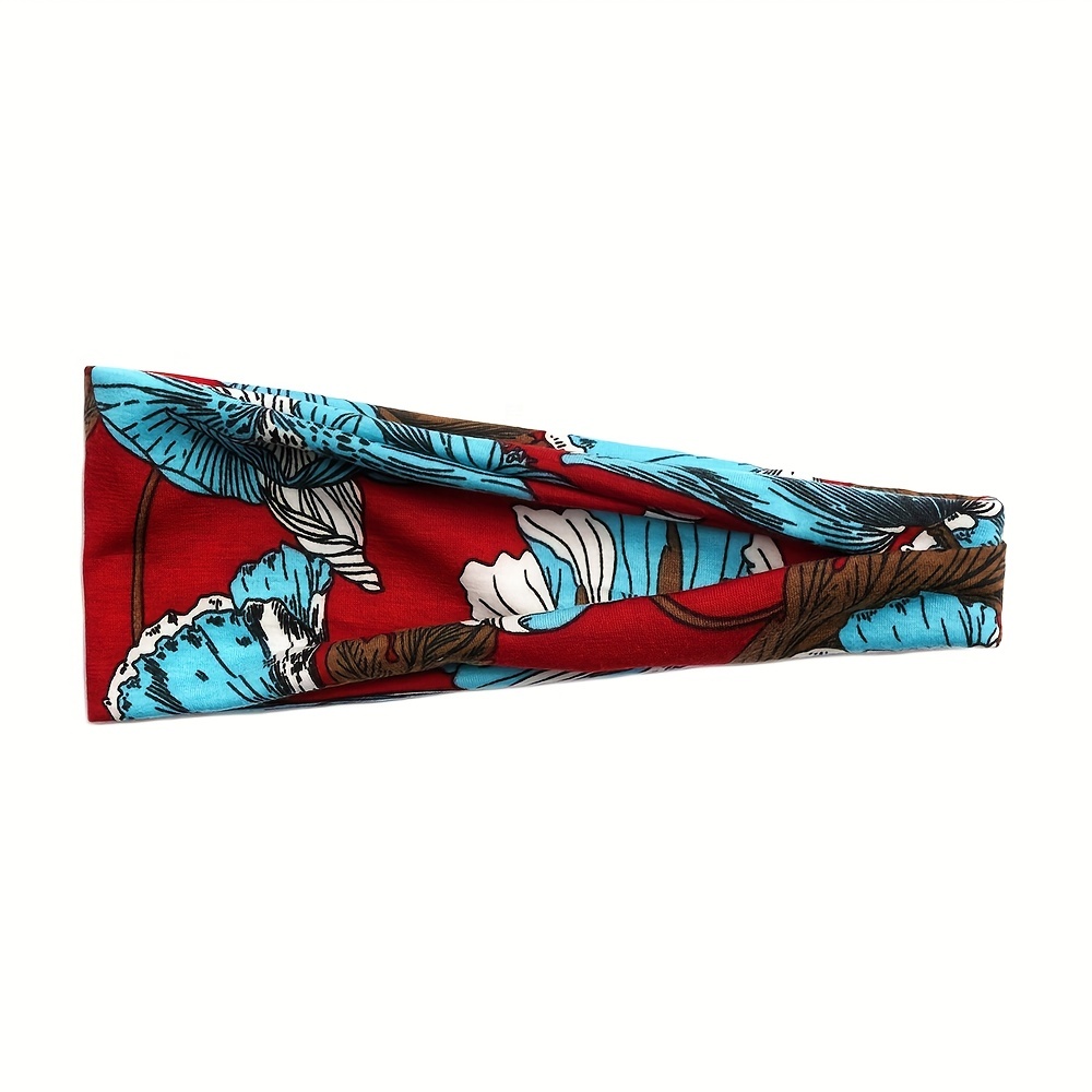 Sports Fold Headband Ladies Floral Print Hair Accessory