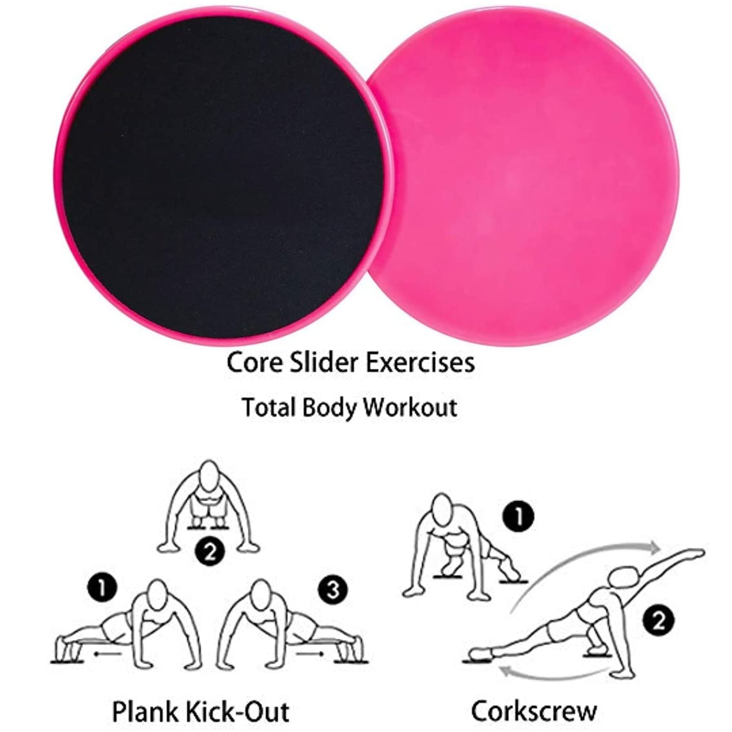 2PCS Exercise Sliding Gliding Disc Fitness Core Slider Sport Full Body  Workout