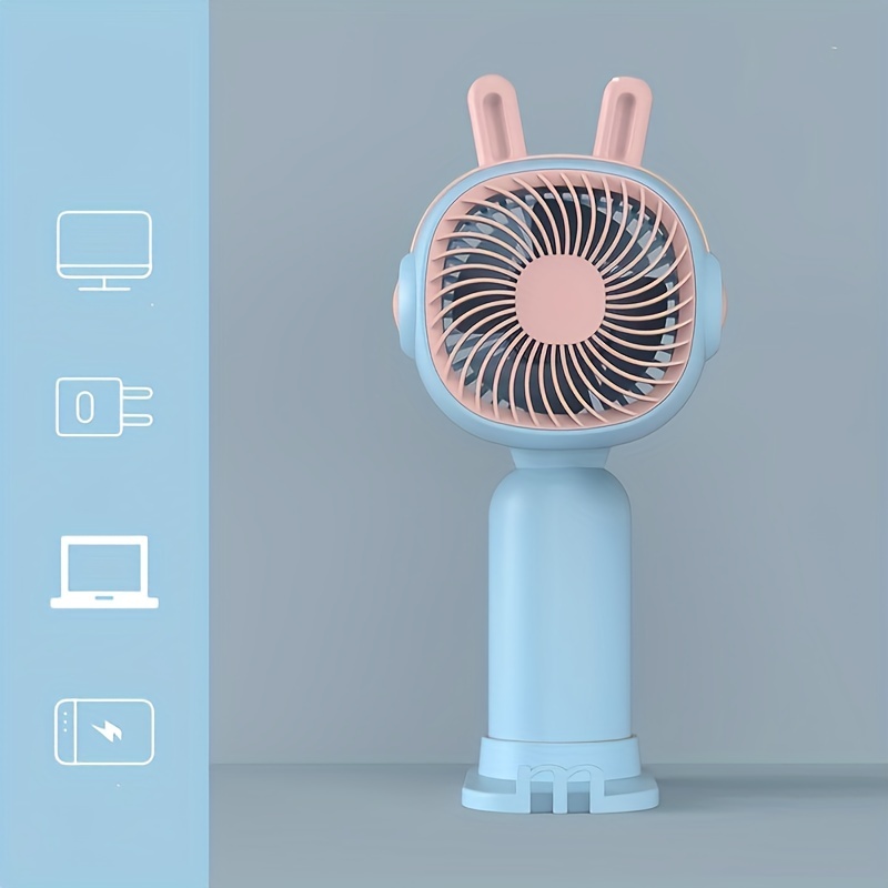 1pc Mini Cartoon Handheld Small Fan Usb Charging Desktop - Temu