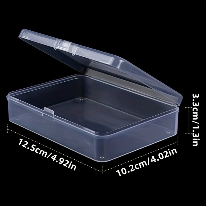 Small Plastic Storage Containers Hinged Lids Rectangle Clear - Temu Canada