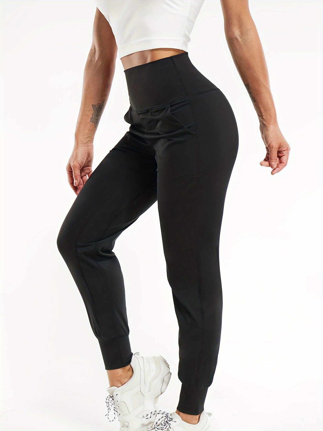 White Striped Side Sweatpants Women Running Workout Joggers - Temu