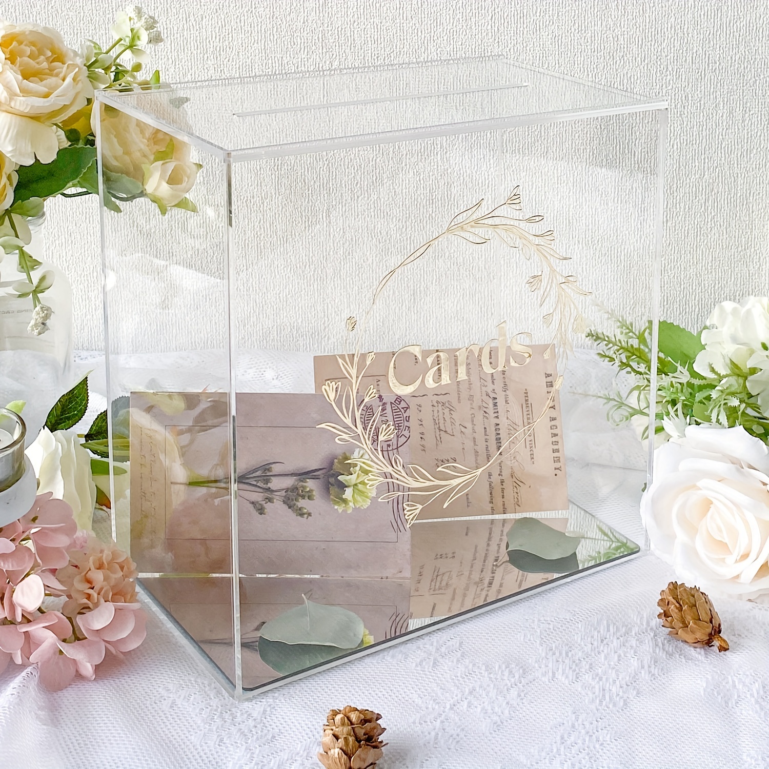 Wedding Card Box for Wedding Reception Clear Card Box with Lock Gift Card  Box Money Box Holder For Reception Anniversary _ - AliExpress Mobile