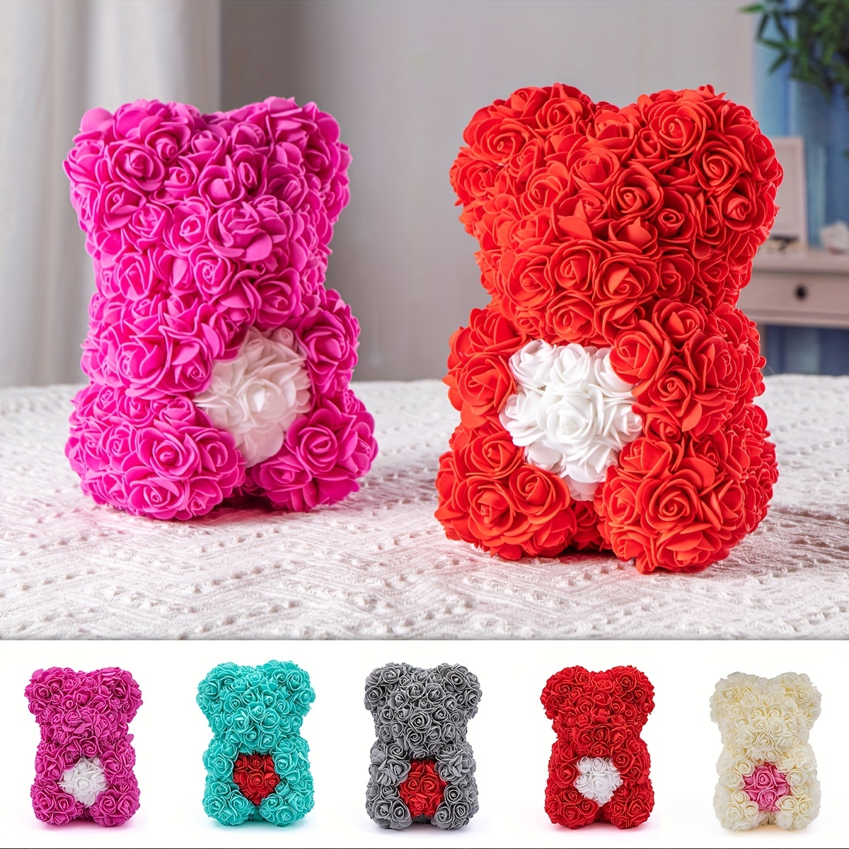 1pc Pe Rose Bear Artificial Foam Flower Bear Made 25cm Cuddle Bear  Imitation Rose Valentines Day Mothers Day Anniversary Wedding Gift Mothers  Day Gift Birthday Gift, Discounts Everyone