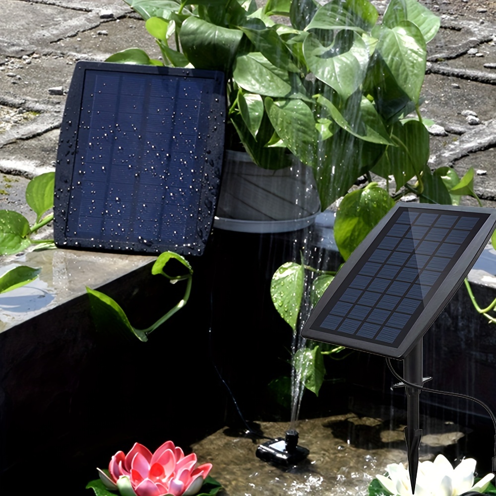 Fuente De Agua Solar Para Jardin Piscina Estanque Energia Solar Decoracion  w/LED