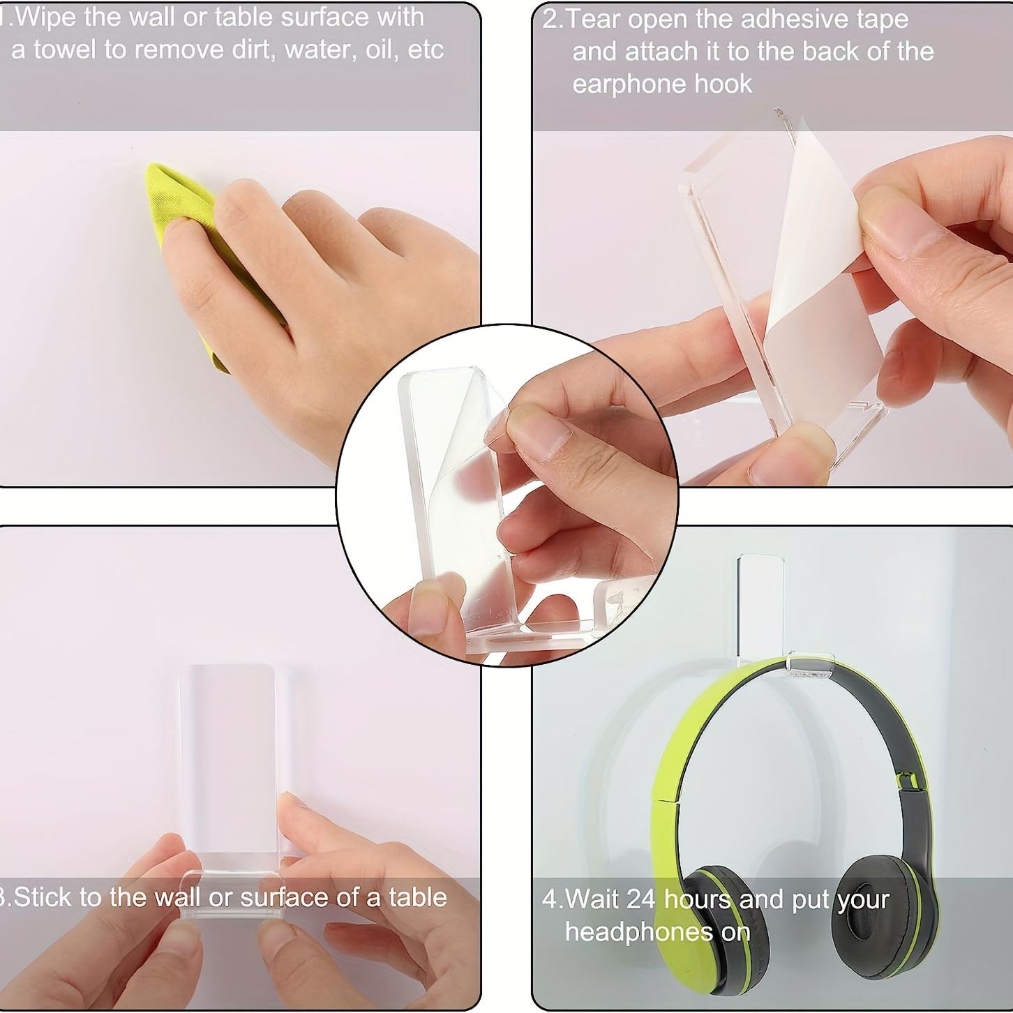 Transparent Headphone Hanger Hook Headset Holder Wall Temu