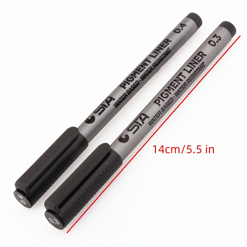 9pcs Black Multifunctional Fine Line Pen Set For Artistic Use And