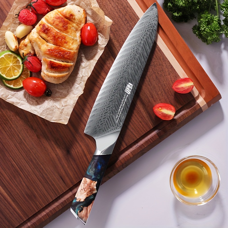 1pc Cuchillo Chef Profesional Cuchillos Cocina Damasco 8 - Temu