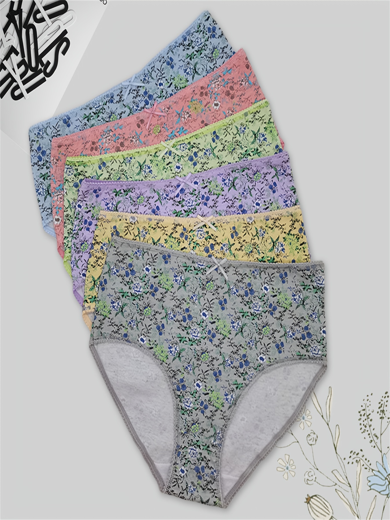 Heart Print Panties Comfy Breathable Bow Tie Intimates - Temu