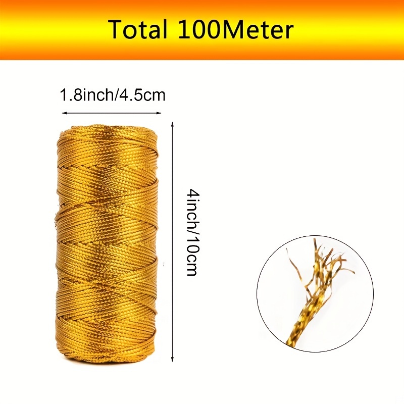 Golden Onion Thread Rope No Stretch Gift Wrapping Diy - Temu
