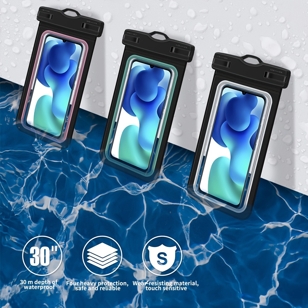 Bolsa universal impermeable para teléfono, paquete de 2 unidades, funda  impermeable compatible con iPhone 14 Pro Max/13/12/11/XR/X/SE/8, Galaxy