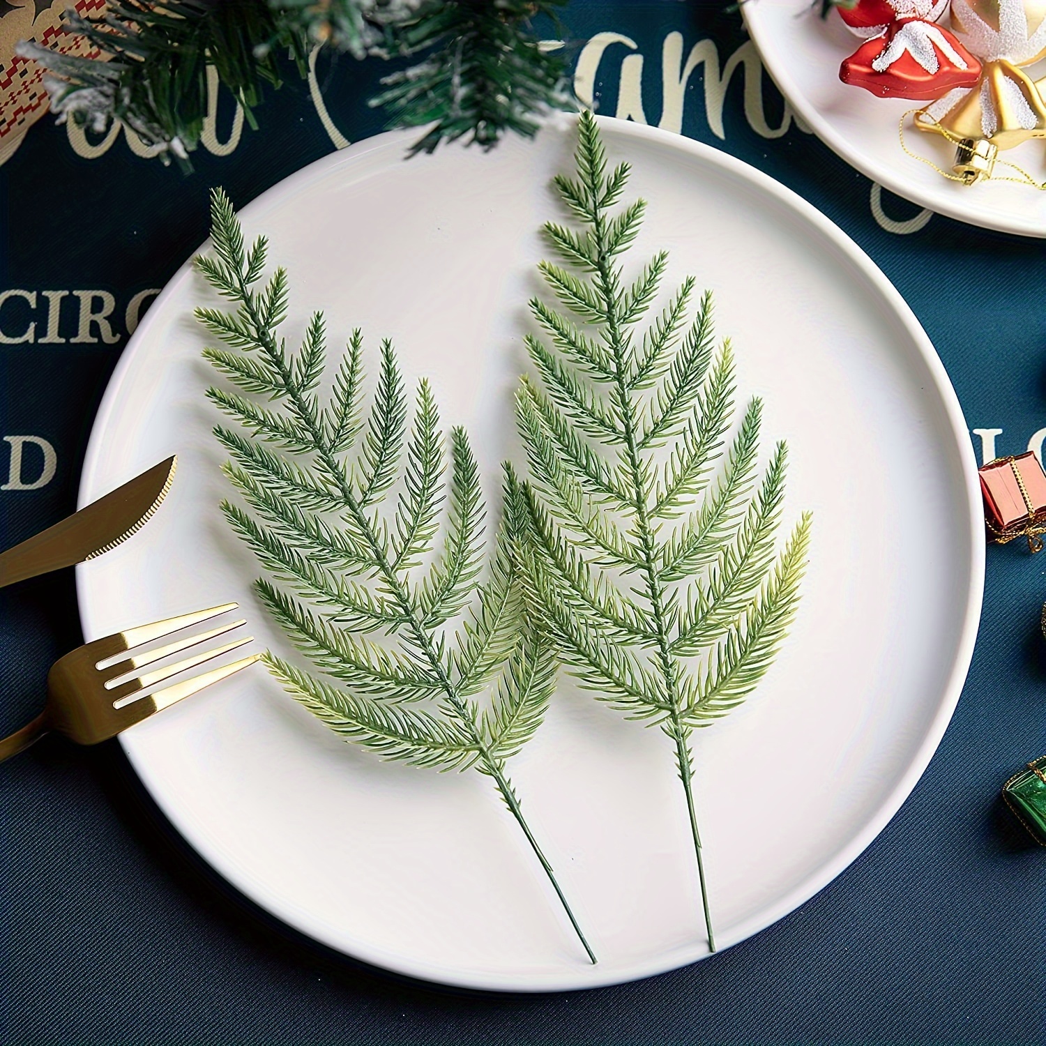 Realistic Christmas Pine Needle Branches For Diy Wreaths And - Temu